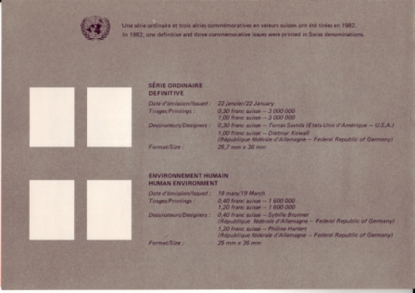 UNO Genf 0103 / 0110 ** - Jahreszusammenstellung 1982